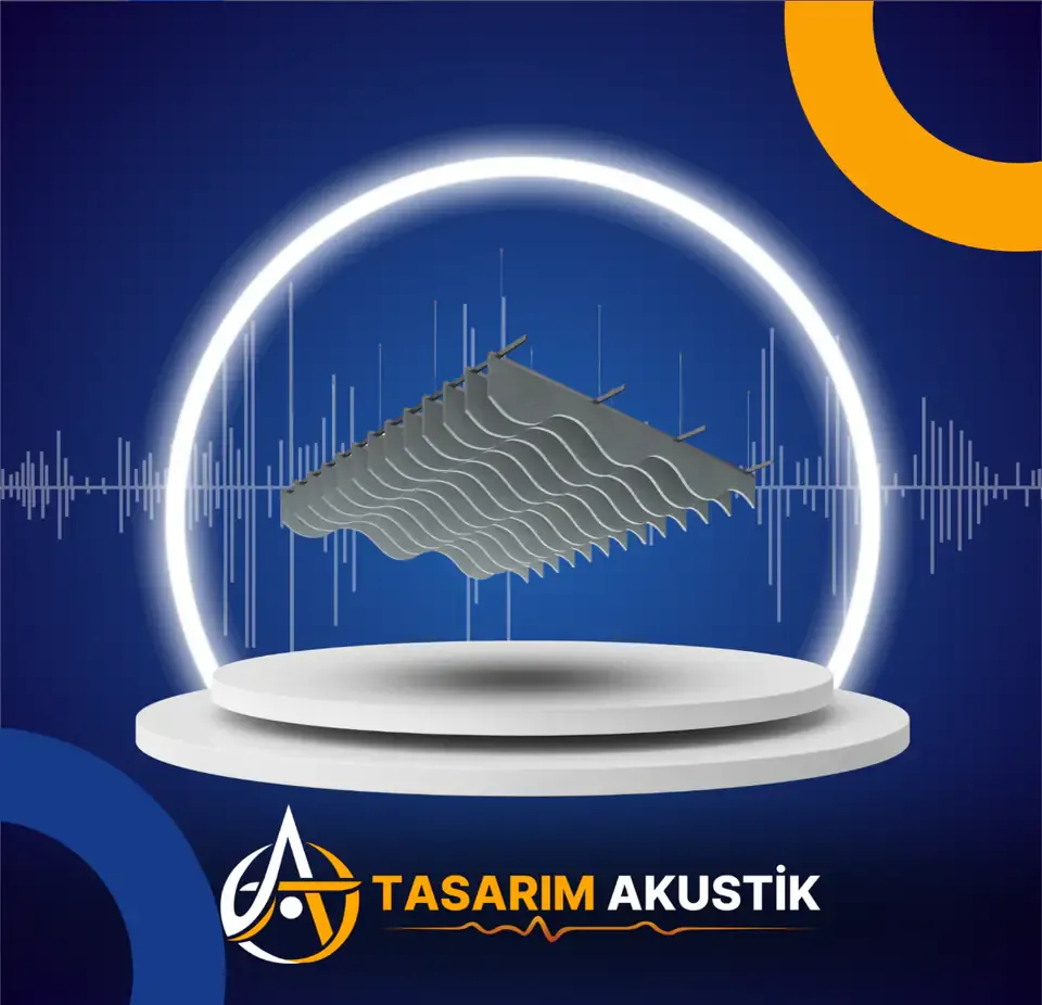 Akustik baffle panel teknik özellikleri ve askı sistemi detayı