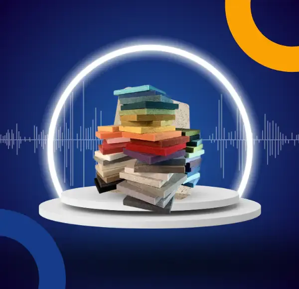 Renkli akustik keçe duvar paneli, modern açık ofis iç mekânı